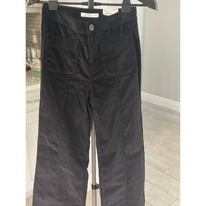 Lauren Conrad Womens Wide Leg Trouser Black Corduroy Super High Rise Size 4